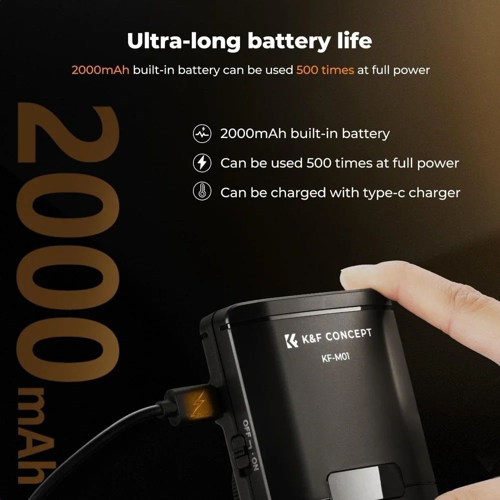 K&F Concept Camera Speedlite Flash 5600K GN12 DSLR‎ Light Built-in Battery Mount
